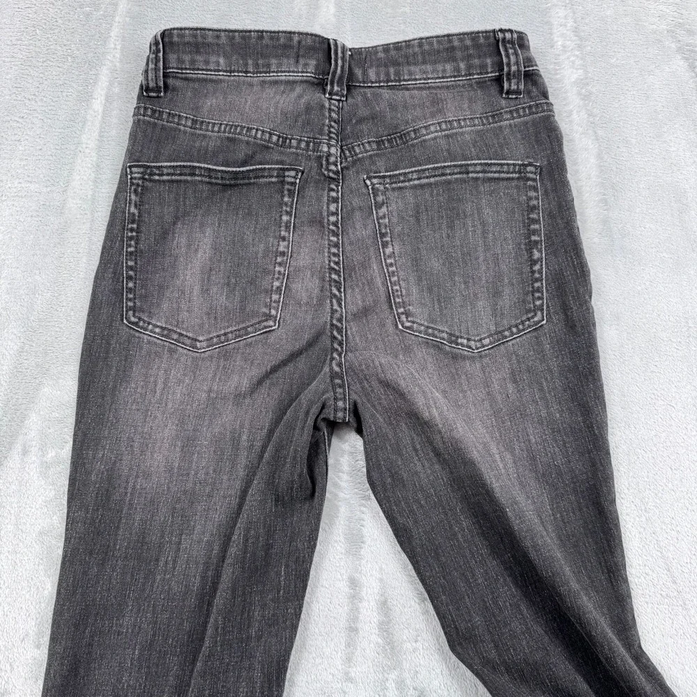 We The Free Jeans Women 27 Black Flare High Rise Button Fly Denim Boho Hippie - Picture 6 of 16